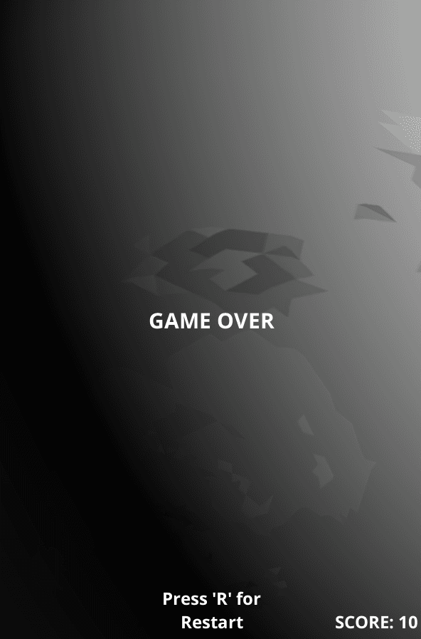 Screen with text on it saying GAME OVER.