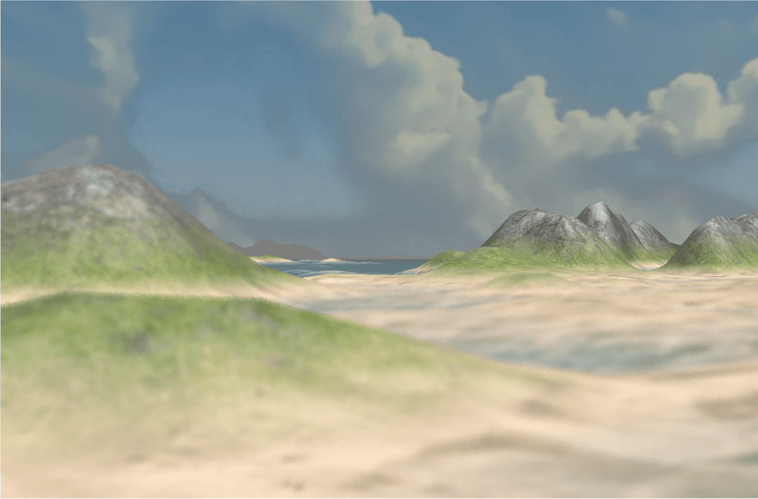 Focus on sky and far away isles. Foreground is blurred.