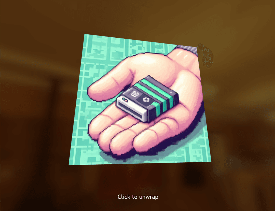 Big image hovering in 3D space.