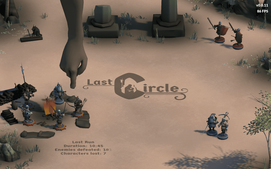 Title of the game in the center, accompanied by menu elements.