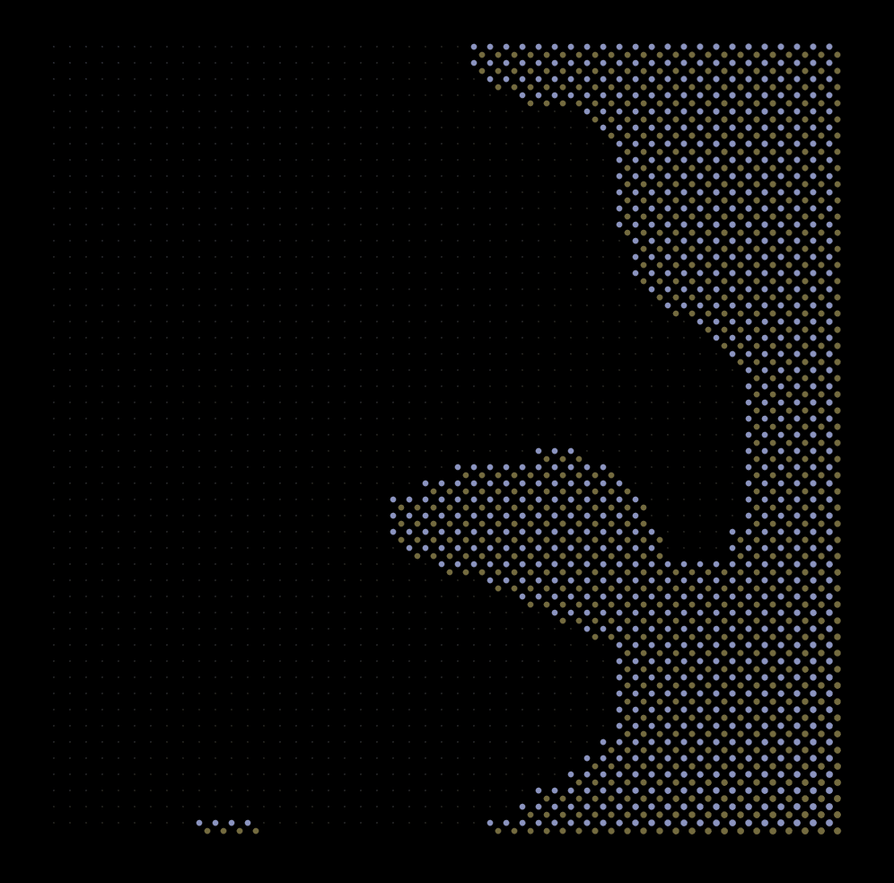 A pattern of colored dots.