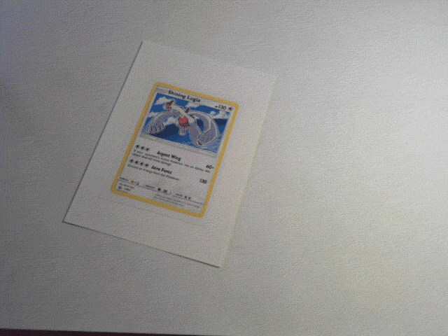 A card is moved while the tracking remains stable.