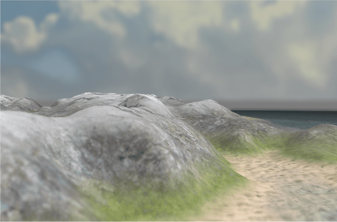 Screenshot with most of the image being in focus. Slight blur in foreground and sky.